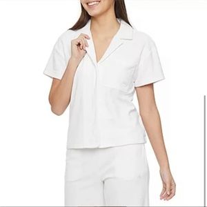 Juicy By Juicy Couture Towel Terry Womens Short Sleeve Regular Button-Down Shirt